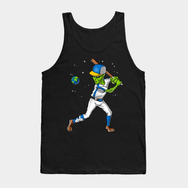 Space Alien Baseball Player Tank Top by underheaven